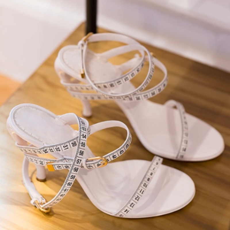 Tape Measure - White Measuring Tape Cross Strap Buckles