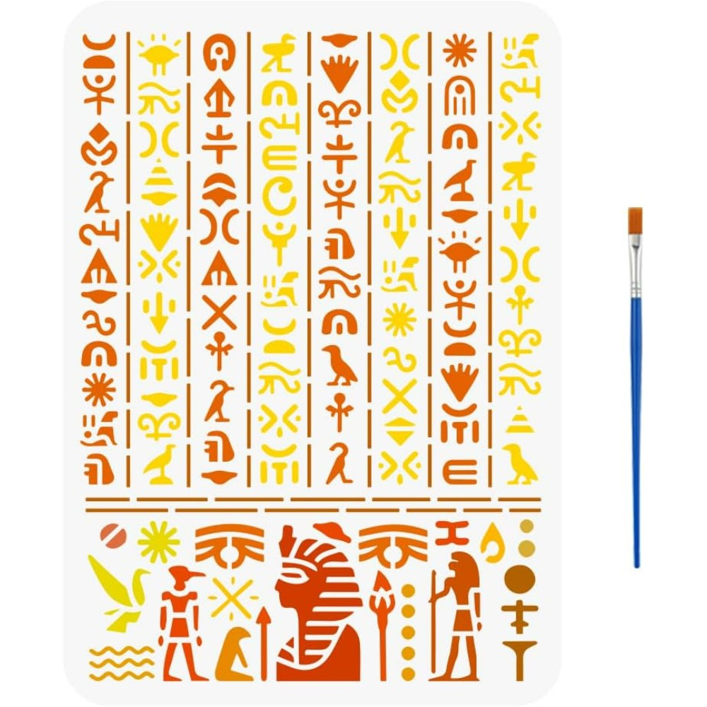 Paint Brush - Ancient Egyptian Script Stencil with a