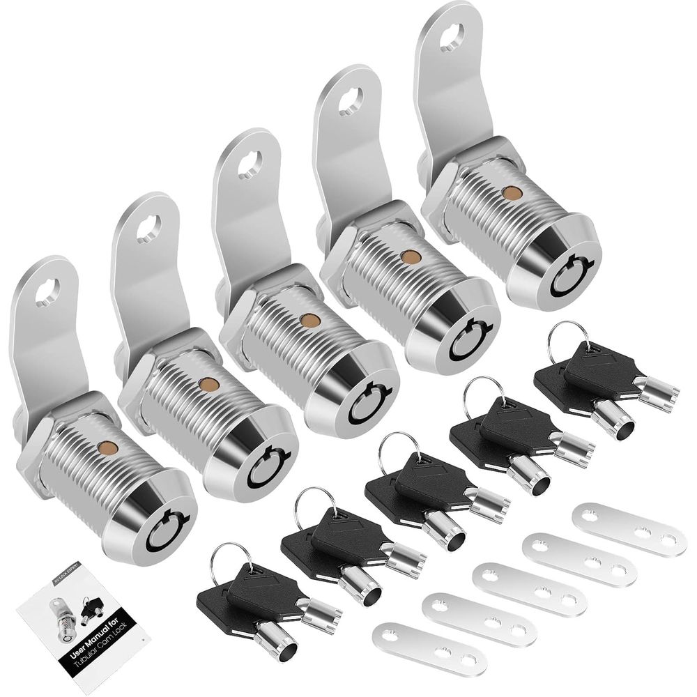 Door Lock - 5 Pack Cabinet Lock with Keys,