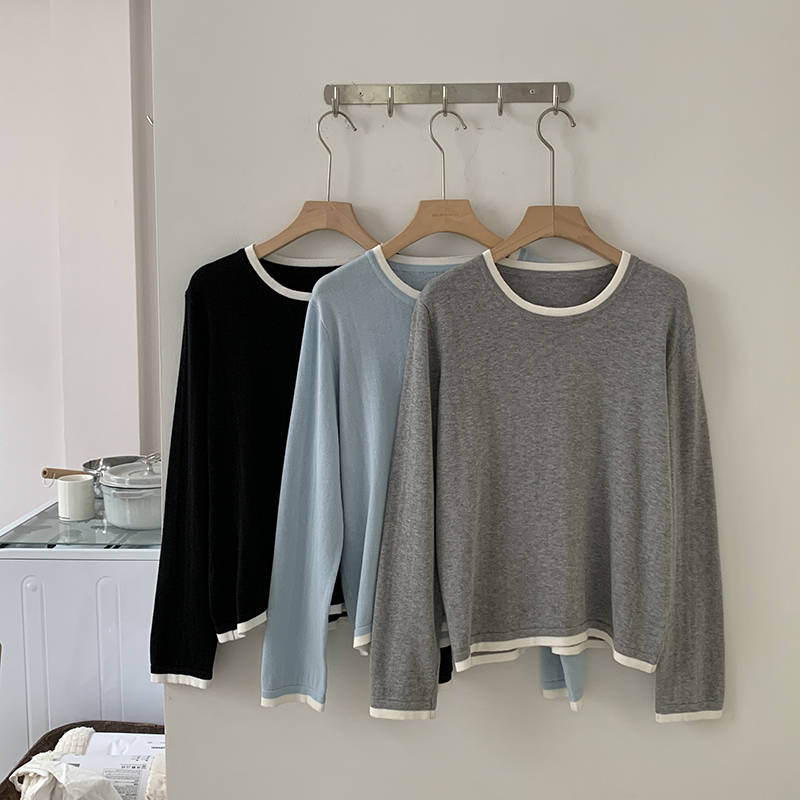 Wallpaper - 100% Cotton Women O-neck Color Blocking