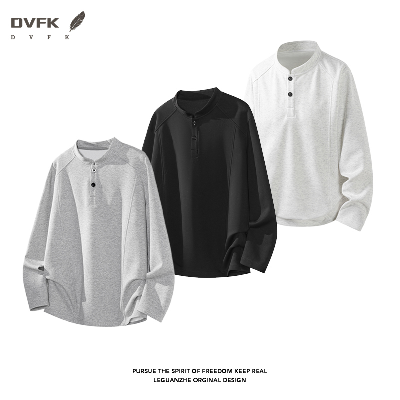 Wallpaper - Men Raglan Sleeve Henley Long Sleeve
