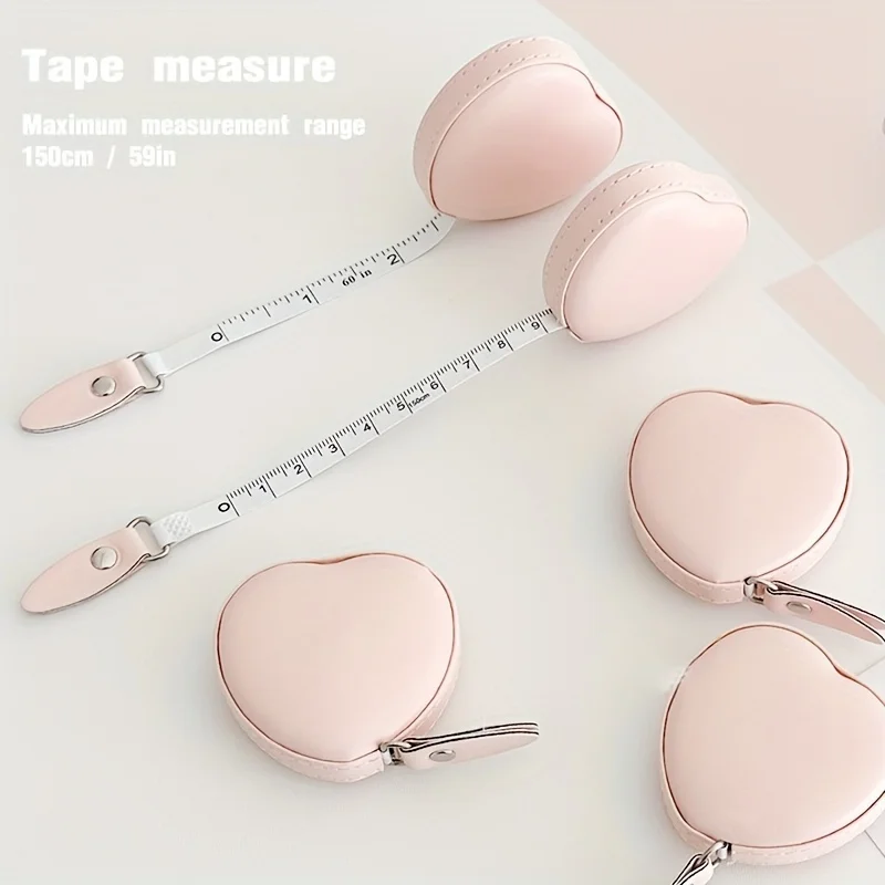 Tape Measure - 1pc Multi-Functional PU Leather Pink Love