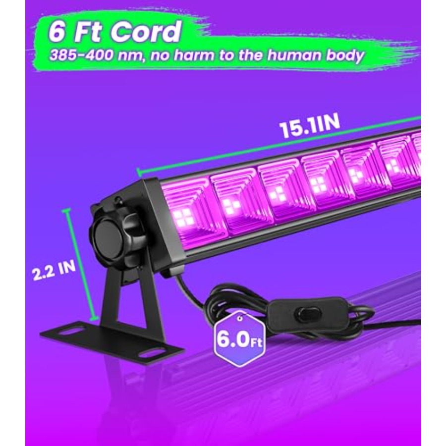 4W Pack LED Black Light Bar, B - огляд і ціна Light Switch