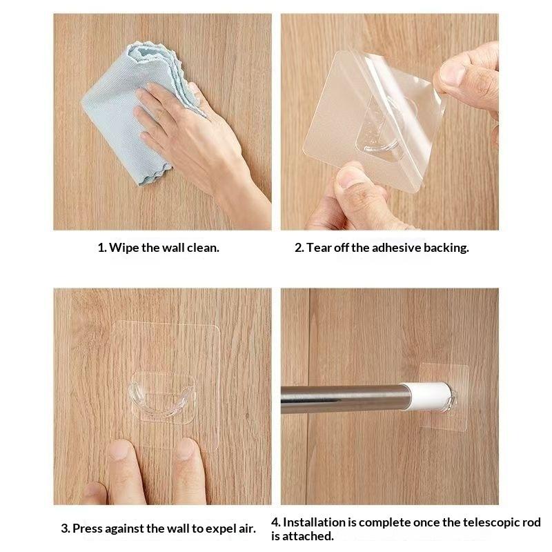 No Drill Transparent Self Adhe - огляд і ціна Curtain Rods