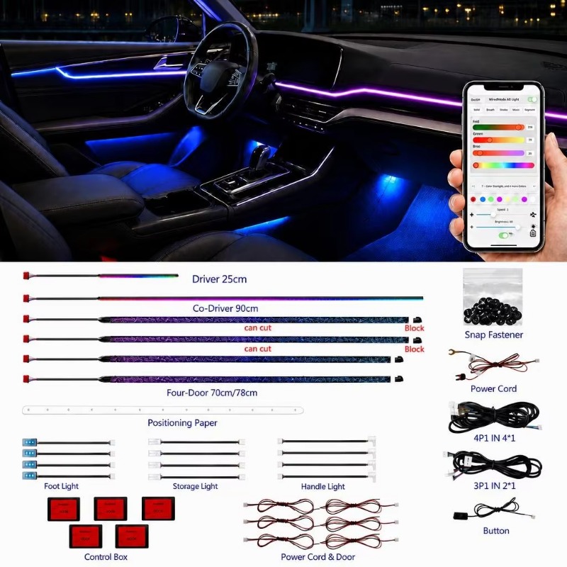 Car Ambient Lighting Kit 18 in - огляд і ціна Door Handle