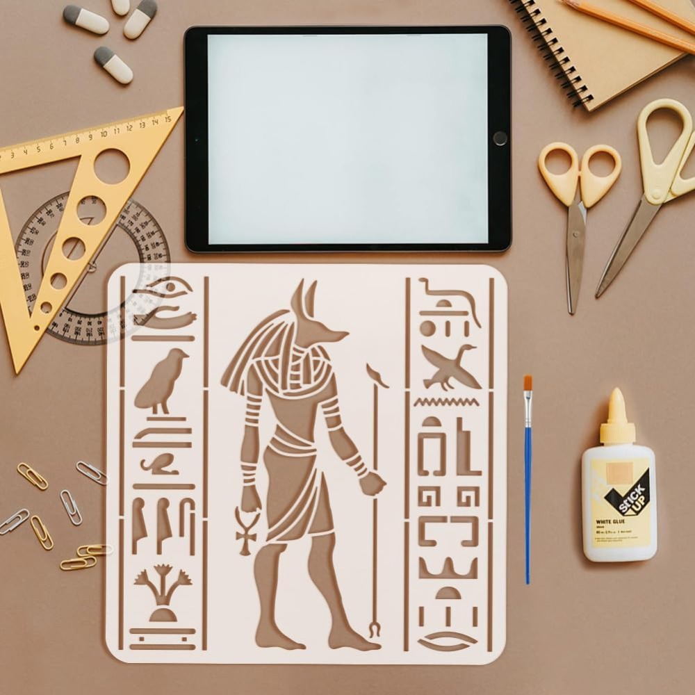 4 PCS Egyptian Symbols Stencil - огляд і ціна Paint Brush