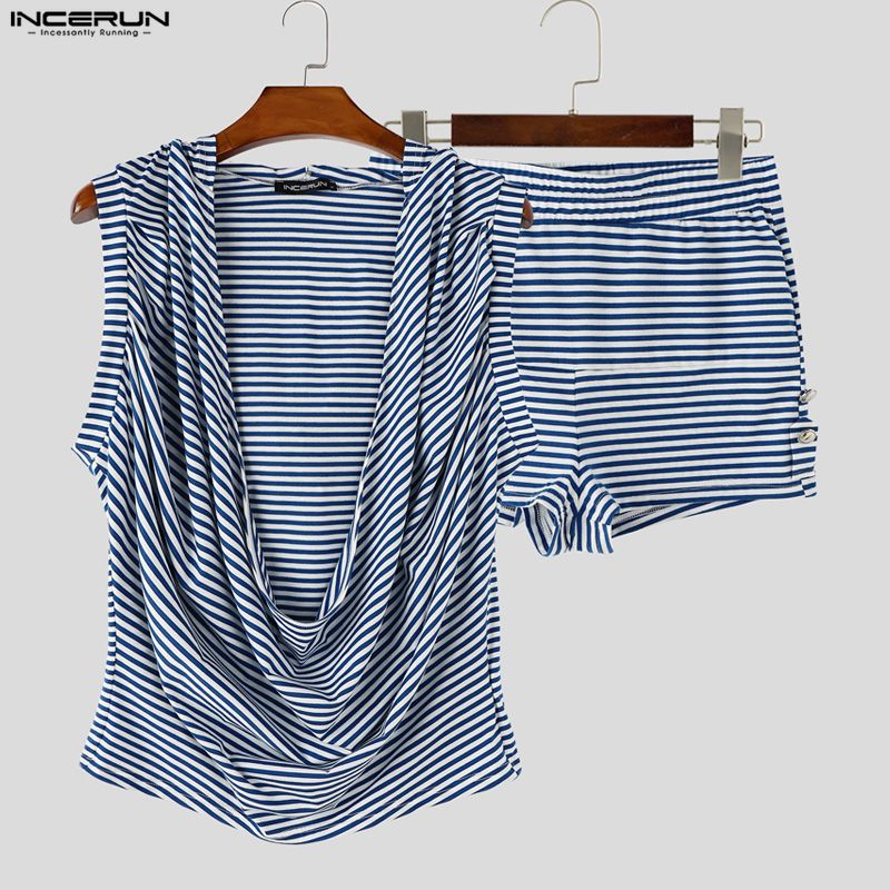 INCERUN Men Striped Sets Summe - огляд і ціна Wallpaper