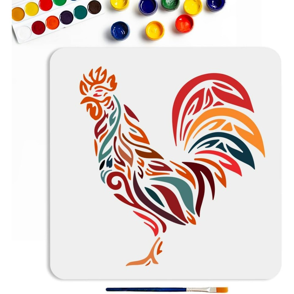 Chicken Stencil 11.8×11.8inch  - огляд і ціна Paint Brush